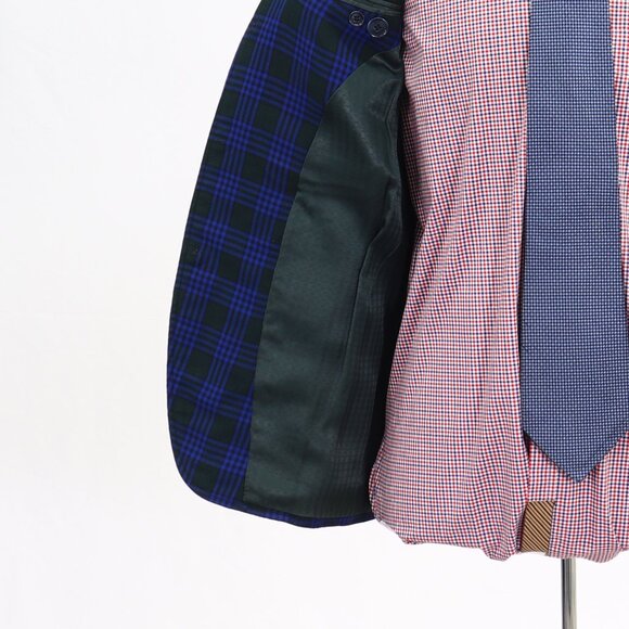 Vintage 1970s 36R Green Check 3-Button Sport Coat Blazer Jacket G662 - Picture 9 of 11